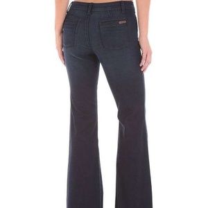 Wrangler Womens Mae Dark Wash Trouser Jean 11/12W X 32L Dark Blue
